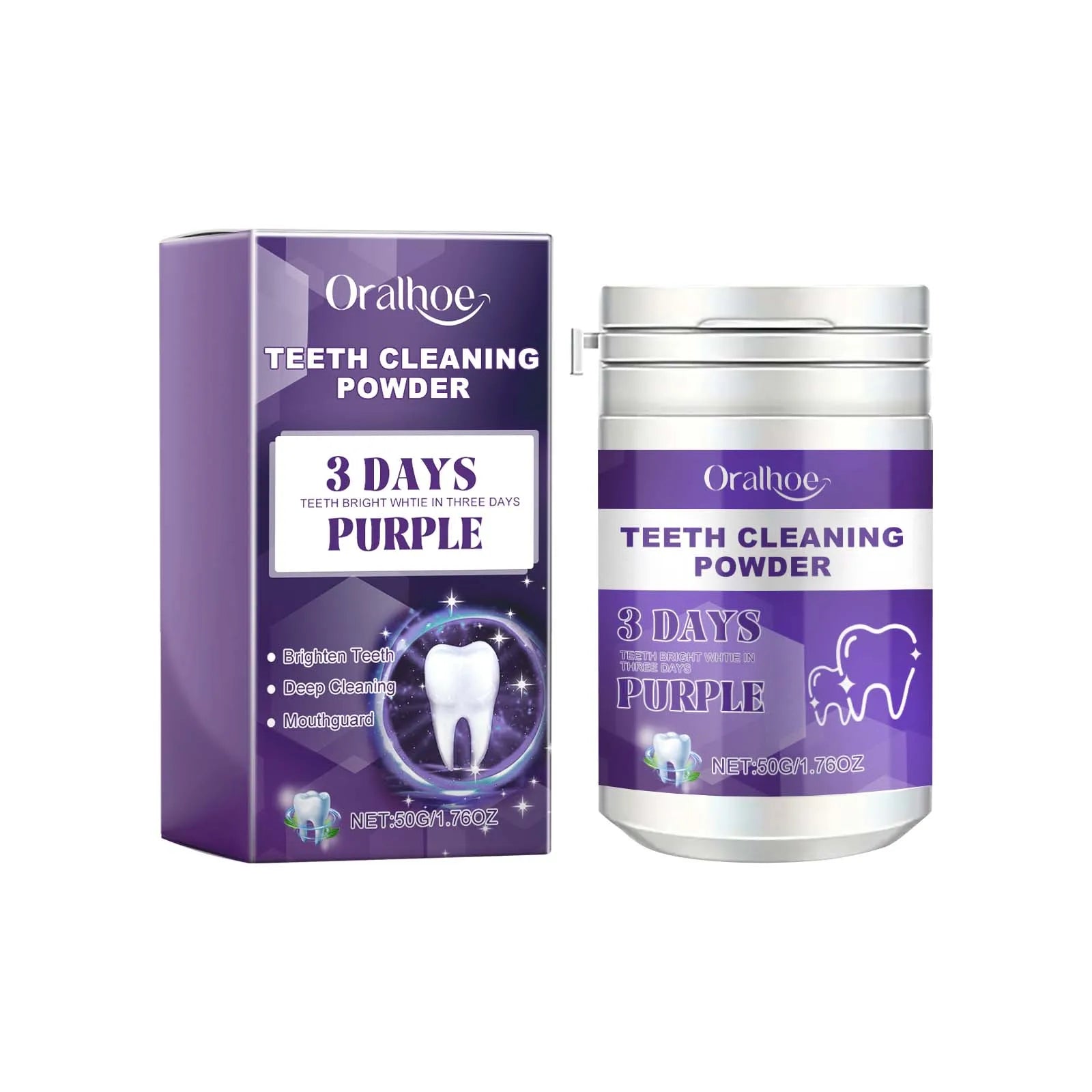 Purple Tooth Powder Brightens Smile