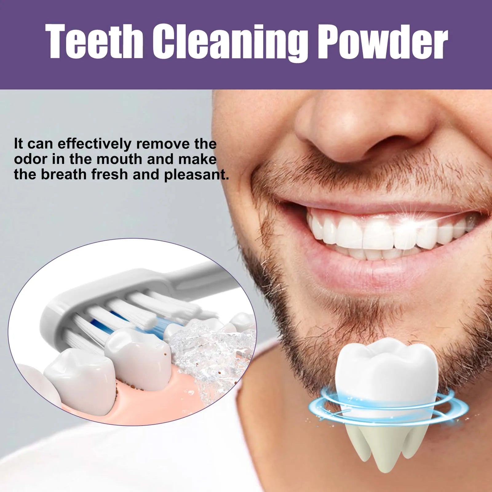 Purple Tooth Powder Brightens Smile