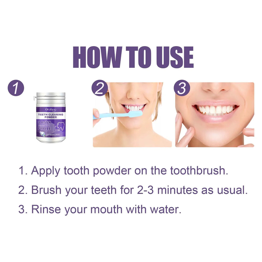 Purple Tooth Powder Brightens Smile