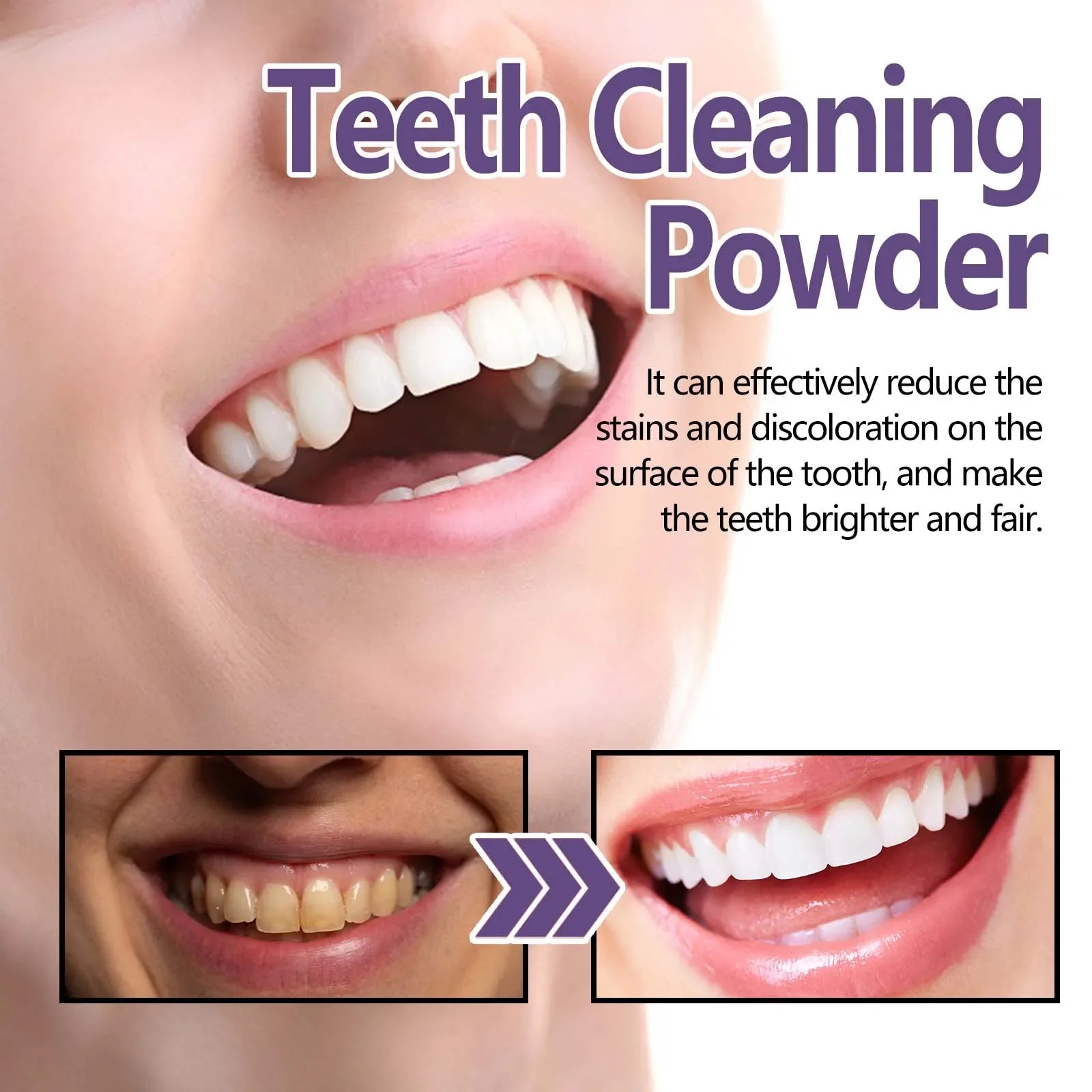 Purple Tooth Powder Brightens Smile